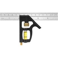 Heavy-Duty Inch/Metric Combination Square, 6" L, 1/8"/1/16"/1/32" Graduations, Stainless Steel Les Fournitures Industrielles Méga