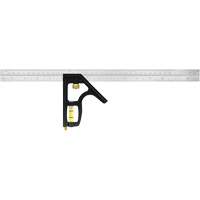 Heavy-Duty Inch/Metric Combination Square, 16" L, 1/8"/1/16" Graduations, Stainless Steel Les Fournitures Industrielles Méga
