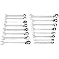 90-Tooth 12-Point Reversible Wrench Set, Ratcheting Box, 16 Pieces, Metric Les Fournitures Industrielles Méga