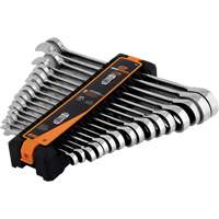 90-Tooth 12-Point Reversible Wrench Set, Ratcheting Box, 16 Pieces, Metric Les Fournitures Industrielles Méga