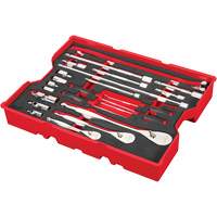 Ensemble de cl&eacute;s &agrave; cliquets et accessoires de 1/4", 3/8" et 1/2" avec plateau pour tiroirs PACKOUT, 23 M Les Fournitures Industrielles Méga