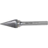 Double Cut Conical Carbide Burr, 1/2" Dia., 1/4" Shank, 7/8" Depth of Cut Les Fournitures Industrielles Méga