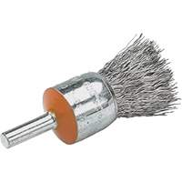 Mounted End Brush with Crimped Wires, 1/2", 0.02" Fill, 1/4" Shank Les Fournitures Industrielles Méga