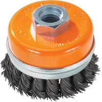 Knot-Twisted Wire Cup Brush with Ring, 3" Dia. x 5/8"-11 Arbor Les Fournitures Industrielles Méga