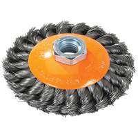 Knot-Twisted Saucer Cup Wire Wheel, 7" Dia., 0.02" Fill, 5/8"-11 Arbor, Steel Les Fournitures Industrielles Méga