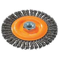 Stringer Bead Knotted Wire Brush, 4" Dia., 0.02" Fill, 5/8"-11 Arbor, Steel Les Fournitures Industrielles Méga