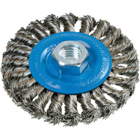 Brosse rotative &agrave; fils nou&eacute;s large, Arbre 5/8"-11, Acier Les Fournitures Industrielles Méga