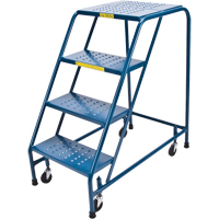 Escabeau roulant, 4 marches, Largeur de la marche 18", Hauteur de la plateforme 37", Acier Les Fournitures Industrielles Méga