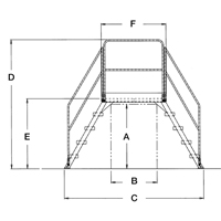 Crossover Ladder, 128" Overall Span, 60" H x 60" D, 24" Step Width Les Fournitures Industrielles Méga