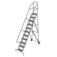 &eacute;chelles roulantes en acier, 11 marches, Largeur de la marche 16", Hauteur de la plateforme 110", Acier Les Fournitures Industrielles Méga