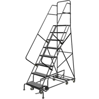 All Directional Rolling Ladder, 8 Steps, 24" Step Width, 80" Platform Height, Steel Les Fournitures Industrielles Méga
