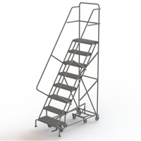 All Directional Rolling Ladder, 8 Steps, 24" Step Width, 80" Platform Height, Steel Les Fournitures Industrielles Méga