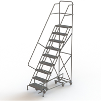 All Directional Rolling Ladder, 9 Steps, 24" Step Width, 90" Platform Height, Steel Les Fournitures Industrielles Méga