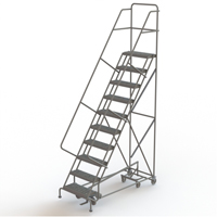 All Directional Rolling Ladder, 10 Steps, 24" Step Width, 100" Platform Height, Steel Les Fournitures Industrielles Méga