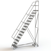All Directional Rolling Ladder, 14 Steps, 24" Step Width, 140" Platform Height, Steel Les Fournitures Industrielles Méga