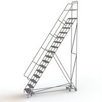 All Directional Rolling Ladder, 16 Steps, 24" Step Width, 160" Platform Height, Steel Les Fournitures Industrielles Méga