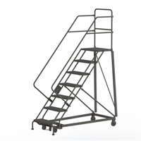 Heavy Duty Safety Slope Ladder, 7 Steps, Perforated, 50° Incline, 70" High Les Fournitures Industrielles Méga