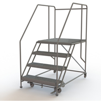 Mobile Work Platform, Steel, 4 Steps, 40" H, 36" D, 36" Step, Serrated Les Fournitures Industrielles Méga