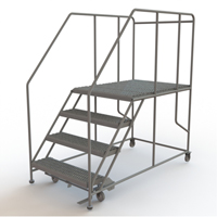 Mobile Work Platform, Steel, 4 Steps, 40" H, 48" D, 36" Step, Serrated Les Fournitures Industrielles Méga