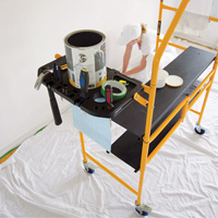 Jobsite Series 4' Safety Rail & Tool Shelf Scaffold Kit, Steel Frame, 49-1/2" D x 57-3/4" H Les Fournitures Industrielles Méga