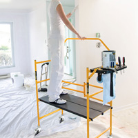 Jobsite Series 4' Safety Rail & Tool Shelf Scaffold Kit, Steel Frame, 49-1/2" D x 57-3/4" H Les Fournitures Industrielles Méga
