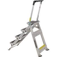 Tilt & Roll Step Stool Ladder, 4 Steps, 44.25" x 22.13" x 59" High Les Fournitures Industrielles Méga
