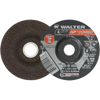 Meule combin&eacute;e HP Combo &agrave; moyeu d&eacute;port&eacute;, 4" x 1/8", Arbre de 5/8", Type 27 Les Fournitures Industrielles Méga