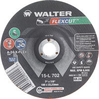 Meules &agrave; moyeu d&eacute;port&eacute; Flexcut, 7", 24 Grain, Oxyde d'aluminium, 7/8", 8600 Tr/min, Type 29 Les Fournitures Industrielles Méga
