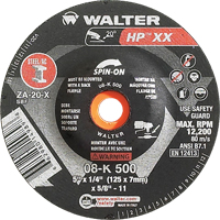 Double-X Depressed Centre Grinding Wheel, 5" x 1/4", 5/8"-11 Arbor, Type 27S Les Fournitures Industrielles Méga