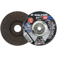 Disque de meulage et de tronçonnage Zip, 4" x 1/32", Arbre de 3/8", Type 27, Grain de 60, Oxyde d'aluminium Les Fournitures Industrielles Méga
