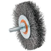 Mounted Crimped Wire Wheel, 4" Dia., 0.0118" Fill Les Fournitures Industrielles Méga