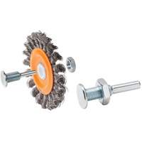 Reversible Mounted Knot-Twisted Wire Wheel, 4" Dia., 0.0118" Fill, 5/8" Arbor, Steel Les Fournitures Industrielles Méga