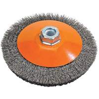 Saucer Crimped Wire Wheel, 4" Dia., 0.012" Fill, 5/8"-11 Arbor Les Fournitures Industrielles Méga