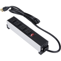 Indoor Brushed Aluminum Power Bar, 4 Outlet(s), 6' Les Fournitures Industrielles Méga