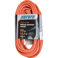Vinyl Extension Cord, Outdoor, SJTW, 14/3 AWG, 15 A, 50' Les Fournitures Industrielles Méga