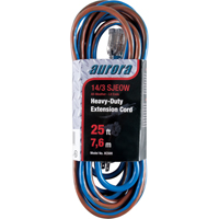 TPE-Rubber Extension Cord With Light Indicator, All-Weather, SJEOW, 14/3 AWG, 15 A, 25' Les Fournitures Industrielles Méga