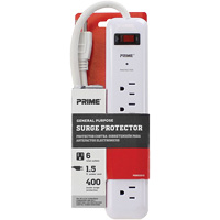 Surge Protector, 6 Outlets, 400 J, 1875 W, 2' Cord Les Fournitures Industrielles Méga