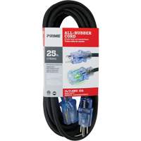 Cordon rallonge All-Rubber, Ext&eacute;rieur, SJOOW, AWG 14/3, 15 A, 25' Les Fournitures Industrielles Méga