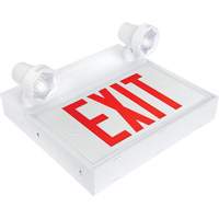 Exit Sign with Security Lights, LED, Battery Operated/Hardwired, 12-1/10" L x 11" W, English Les Fournitures Industrielles Méga
