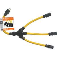 Adaptateur en W, Ext&eacute;rieur, STW, AWG 12/3, 15 A, 3 prise(s), 2' Les Fournitures Industrielles Méga
