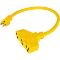 Extension Power Adapter, Outdoor, STOW, 12/3 AWG, 15 A, 3 Outlet(s), 2' Les Fournitures Industrielles Méga