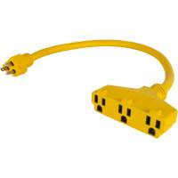 Extension Power Adapter, Outdoor, STOW, 12/3 AWG, 15 A, 3 Outlet(s), 2' Les Fournitures Industrielles Méga