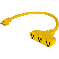 Extension Power Adapter, Outdoor, STOW, 12/3 AWG, 15 A, 3 Outlet(s), 2' Les Fournitures Industrielles Méga