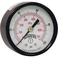 Manom&egrave;tre &eacute;conomique,  2", 0 - 160 psi, Fixation arri&egrave;re, Analogique Les Fournitures Industrielles Méga