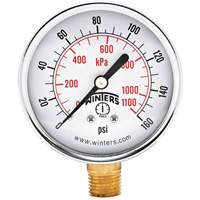 Manom&egrave;tre &eacute;conomique,  2-1/2", 0 - 160 psi, Fixation inf&eacute;rieure, Analogique Les Fournitures Industrielles Méga