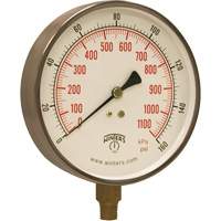 Manom&egrave;tre pour entrepreneur,  4-1/2", 0 - 160 psi, Fixation inf&eacute;rieure, Analogique Les Fournitures Industrielles Méga