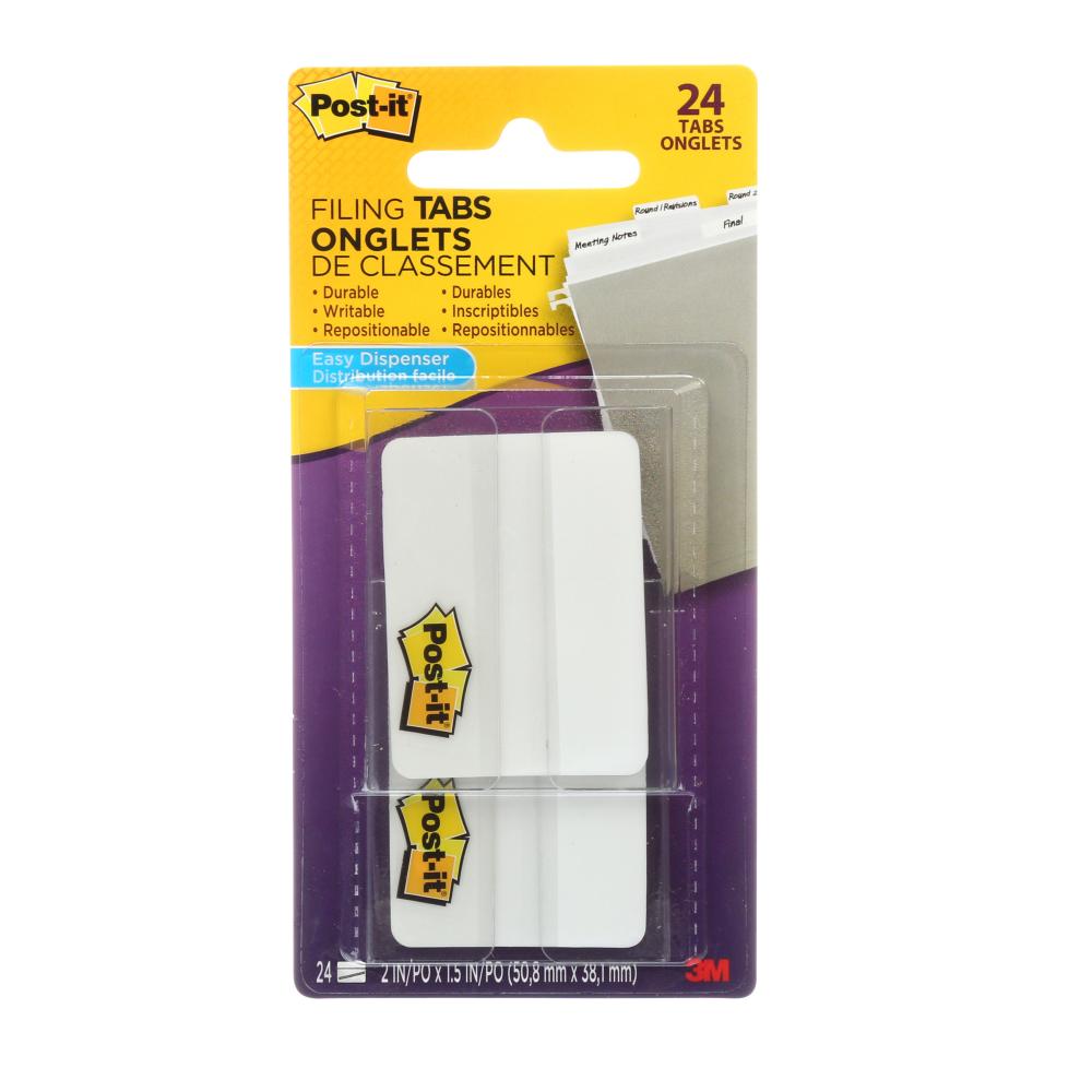 Onglets de classement 686-24WE-C Post-it®, 50,8 mm x 38 mm (2 po x 1,5 po)