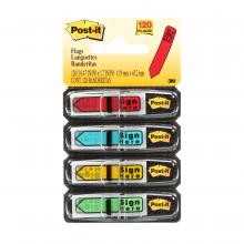 3M 7000002254 - Languettes adhésives 684-SH Post-it® avec message, « Signez ici », 11,9 mm x 43,2 mm (0,47 po x 1,7 