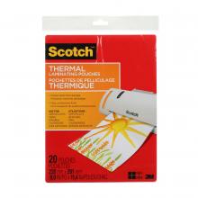 3M 7000143867 - Pochettes de pelliculage thermique Scotch®, TP3854-20, 22,8 x 29 cm (9 x 11,5 po), 20 pochettes/paqu
