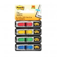 3M 7000126892 - Languettes adhésives fléchées 684-ARR3 Post-it®, couleurs primaires assorties, 1,27 cm x 4,3 cm (1/2